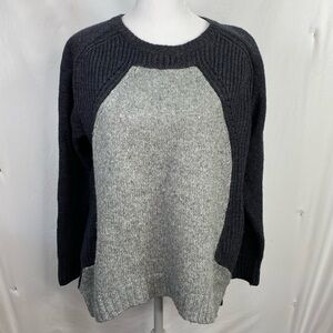 Catherine Malandrino Gray Color Block Wool Blend Sweater in Size Medium.